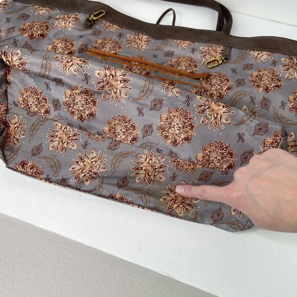 Hobo Kingston Shiny Sheen Brown Leather Tote Bag Purse Large Tassels - Picture 16 of 16